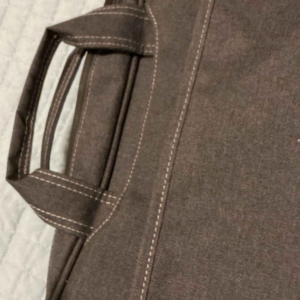 Grey Canvas Laptop Briefcase Bag - Picture 9 of 10